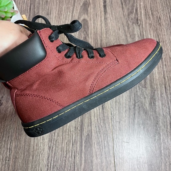 *Dr Marten | Maelly Lace Up Canvas Padded Collar Boot in Cherry Red Size 7 - Picture 12 of 15